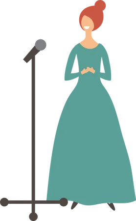 Woman Singing Song Illustration