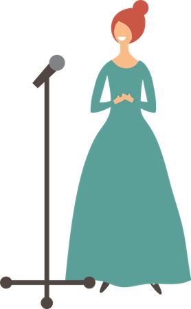 Woman Singing Song  Illustration