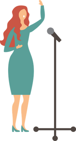 Woman Singing Song  Illustration