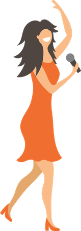 Woman Singing Song  Illustration