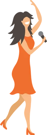 Woman Singing Song  Illustration