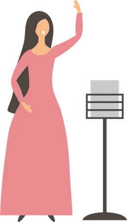 Woman Singing Song  Illustration