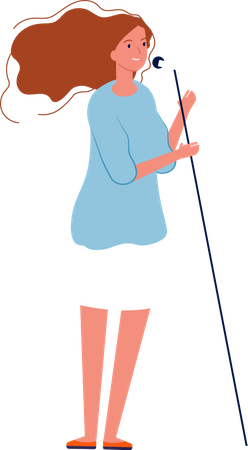 Woman singing song  Illustration