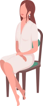 Woman sits on chair  Illustration