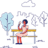 illustration for sitting at park
