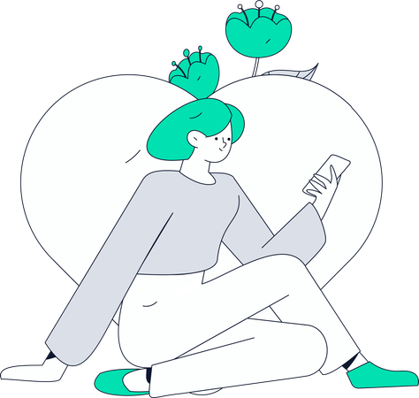 Woman sitting in happiness  Illustration