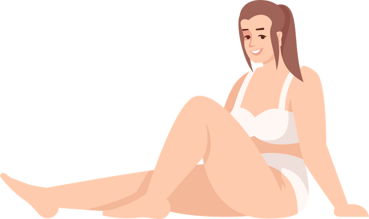 Woman sitting in swimsuit  Illustration