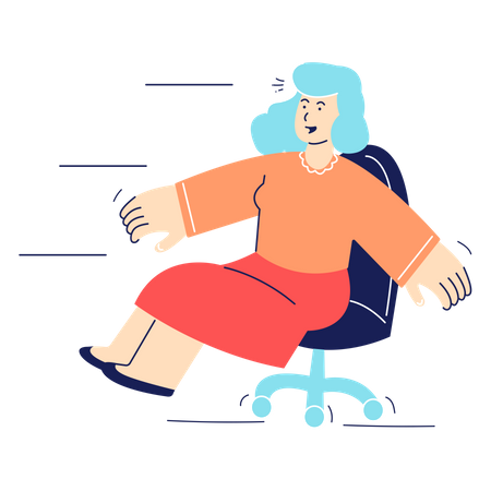 Woman sitting on chair Illustration