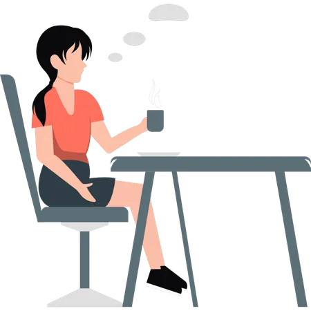 Woman sitting on chair  Illustration