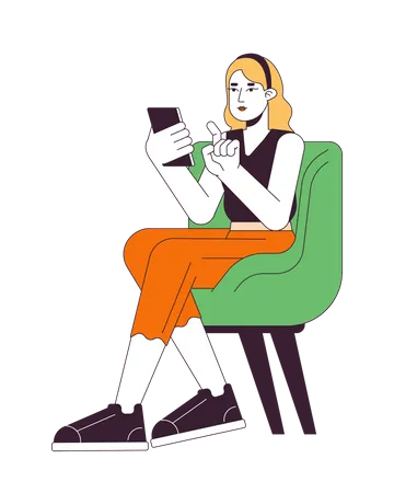 Woman sitting on chair  Illustration