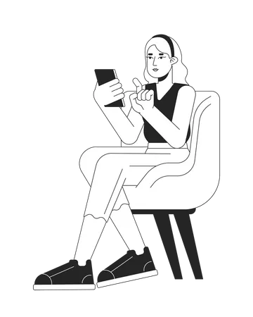 Woman sitting on chair  Illustration