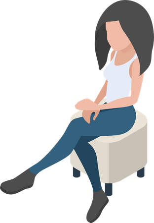 Woman sitting on couch  Illustration