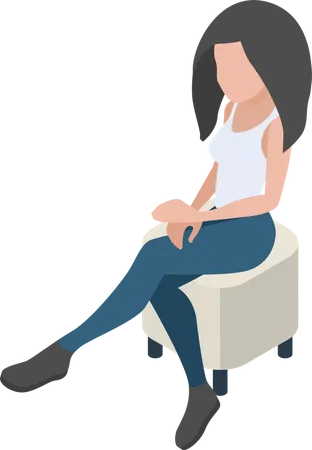 Woman sitting on couch  Illustration