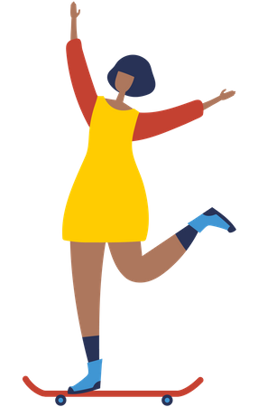 Woman skating Illustration