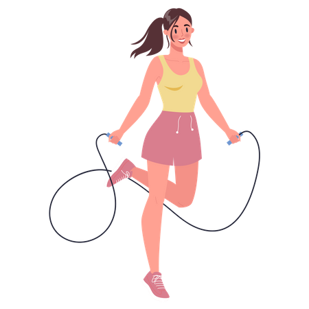 Woman skipping rope  Illustration