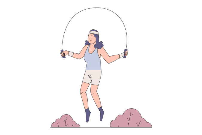 Woman Skipping rope  Illustration