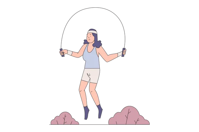 Woman Skipping rope  Illustration