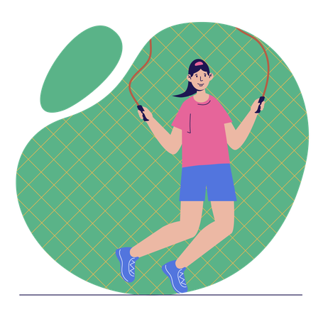 Woman skipping rope  Illustration