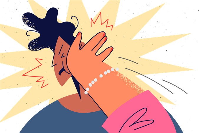 Woman slap man  일러스트레이션