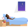 illustrations for woman sleep on bed