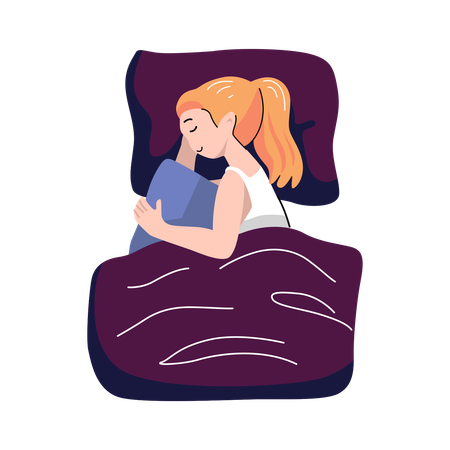 Woman Sleeping  Illustration