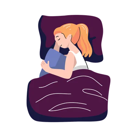 Woman Sleeping  Illustration