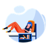 illustration woman sleeping