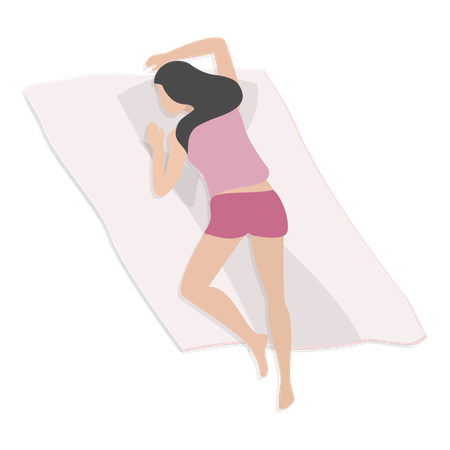 Woman sleeping poses  イラスト