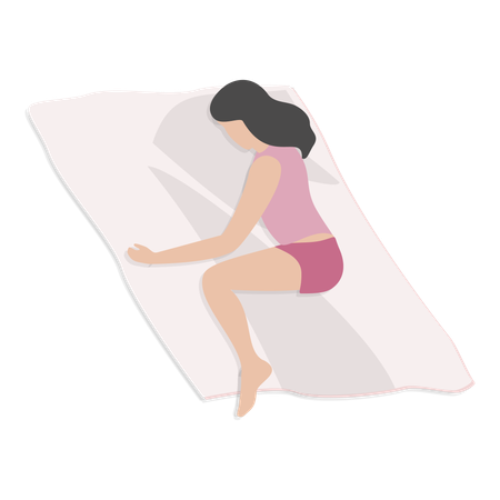 Woman sleeping poses  Illustration
