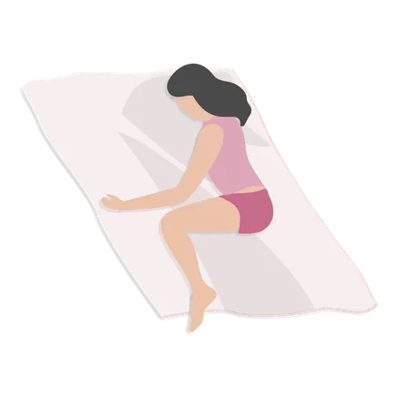 Woman sleeping poses  イラスト
