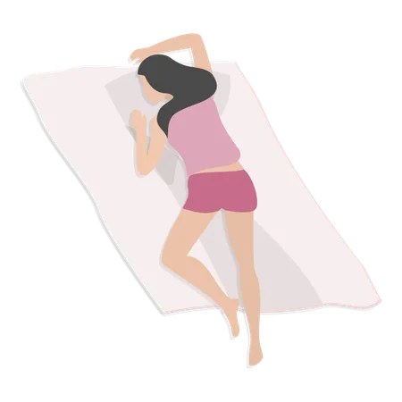 Woman sleeping poses  Illustration