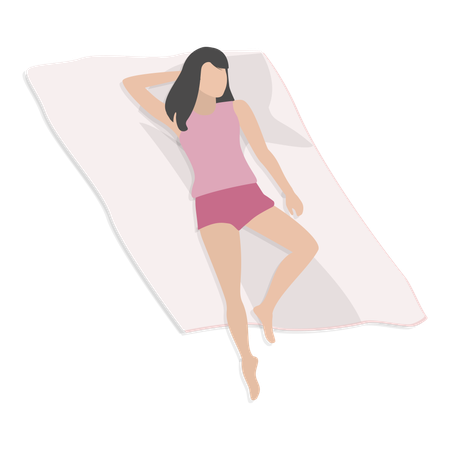 Woman sleeping poses  Illustration