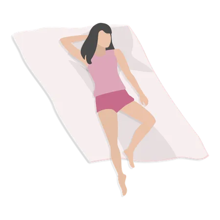 Woman sleeping poses  Illustration