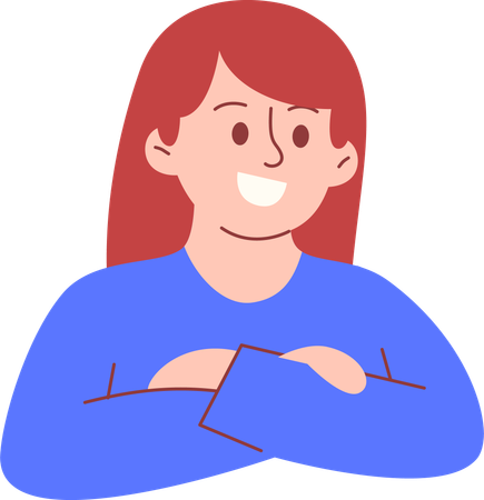 Woman smiling and giving pose  Illustration