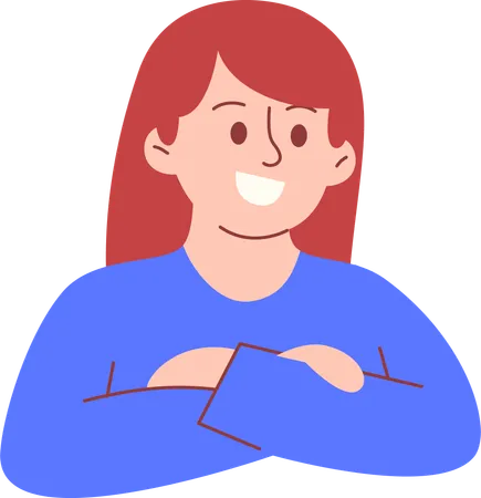 Woman smiling and giving pose  Illustration