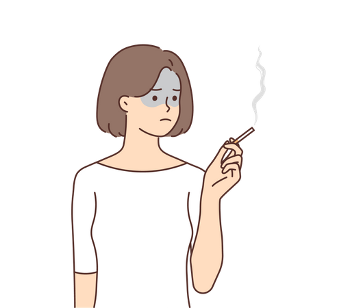 Woman smoking Illustration