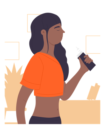 Woman smoking vaping  Illustration