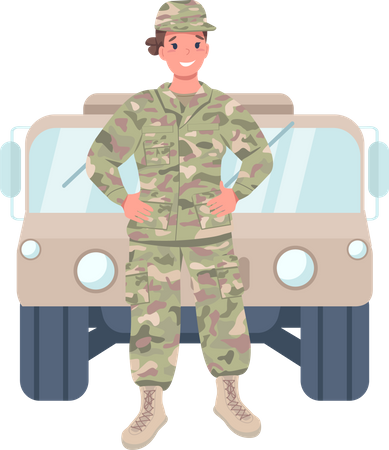 Woman soldier  Illustration