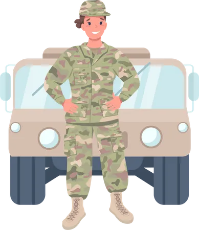 Woman soldier  Illustration