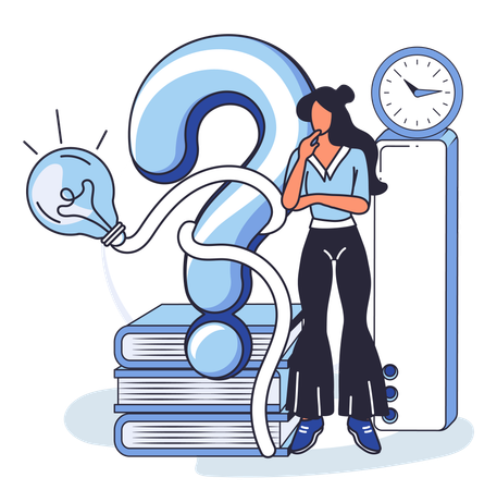 Woman solving business problem  Illustration