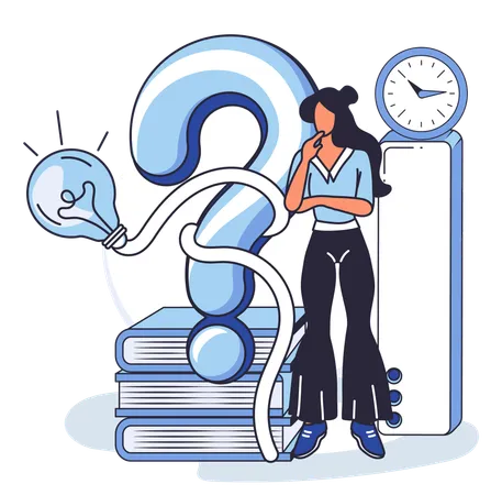 Woman solving business problem  Illustration