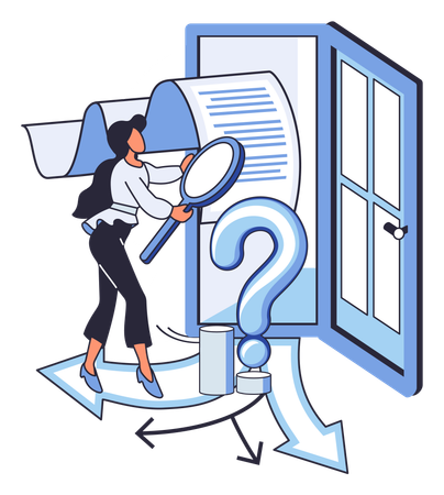 Woman solving business problem  Illustration