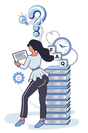 Woman solving business problem  Illustration