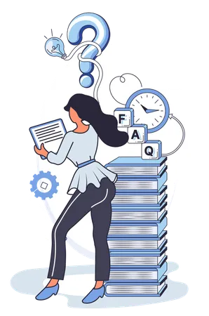 Woman solving business problem  Illustration