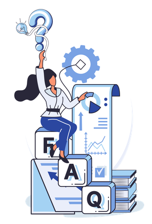 Woman solving business problem  Illustration