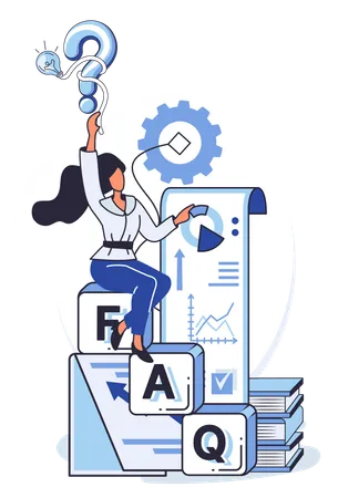 Woman solving business problem  Illustration