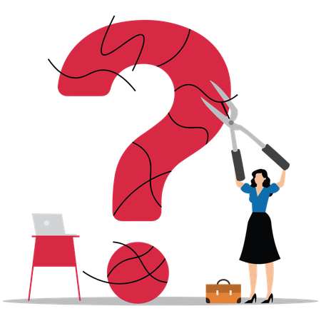 Woman Solving complex problem with teamwork  Illustration