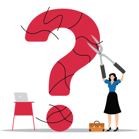 Woman Solving complex problem with teamwork  Illustration