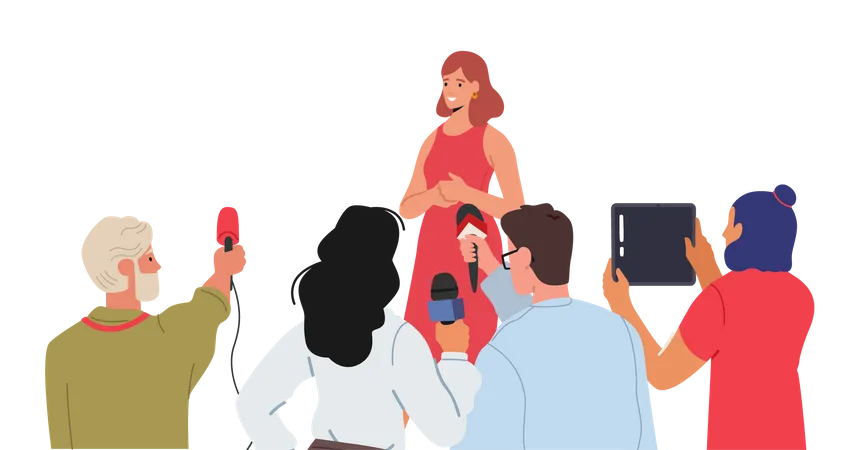 Woman Speaking to Audience Illustration