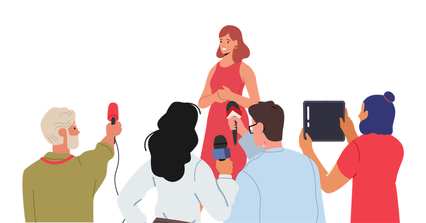 Woman Speaking to Audience  Illustration